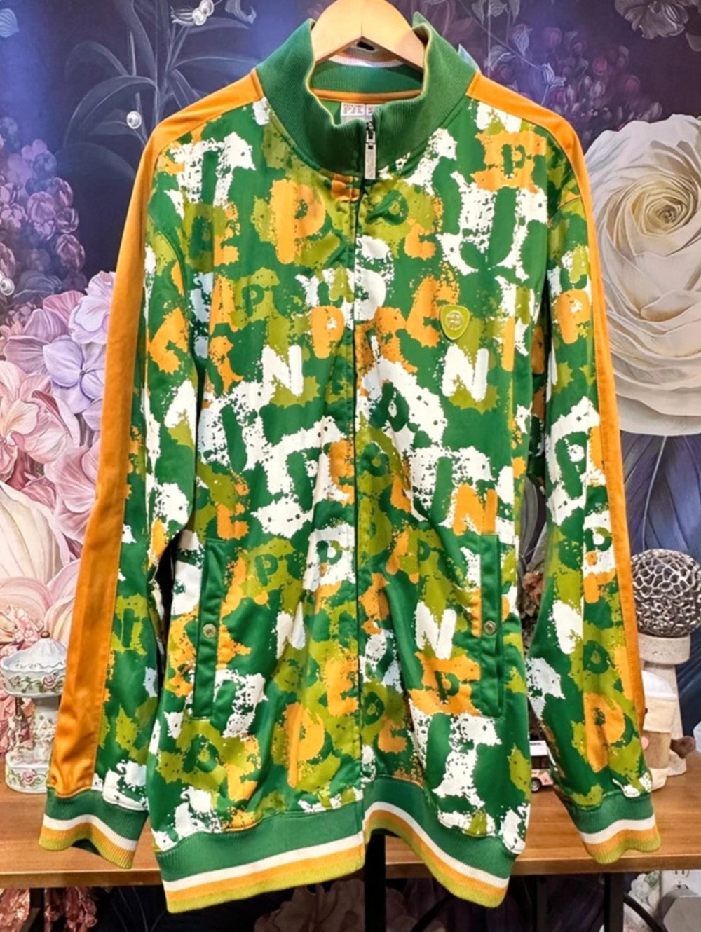 Pepe Jeans 2XL Graffiti Print Track Jacket Full Zip Festival Y2K Streetwear